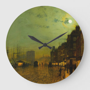 John Atkinson Grimshaw Glasgow Docks Large Clock