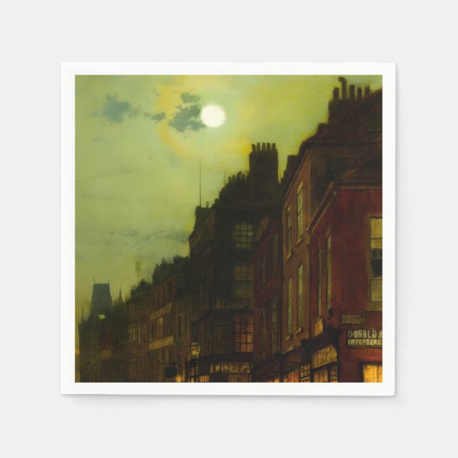 John Atkinson Grimshaw Glasgow Docks Napkin (Front)
