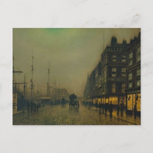 John Atkinson Grimshaw-Liverpool Quay by Moonlight Postcard (Front)