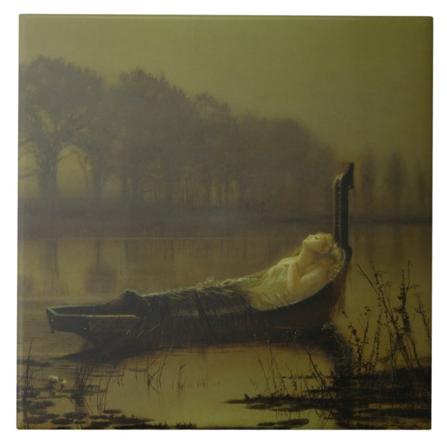 John Atkinson Grimshaw - The Lady of Shalott Tile (Front)