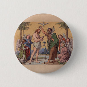 JOHN BAPTIZING JESUS 2 INCH ROUND BUTTON