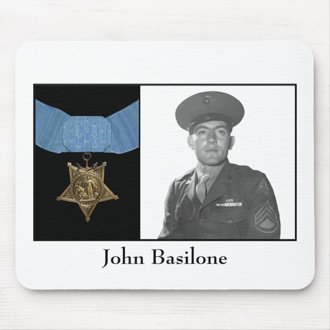 John Basilone and The Medal of Honour Mouse Pad (Front)
