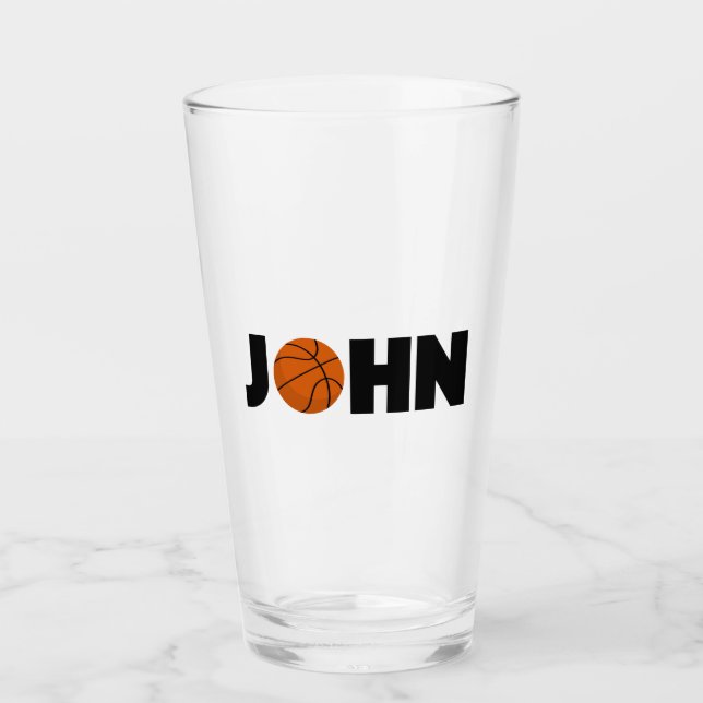 John Basketball Glass (Front)