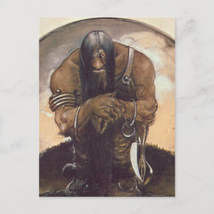 John Bauer - An old mountain troll Postcard