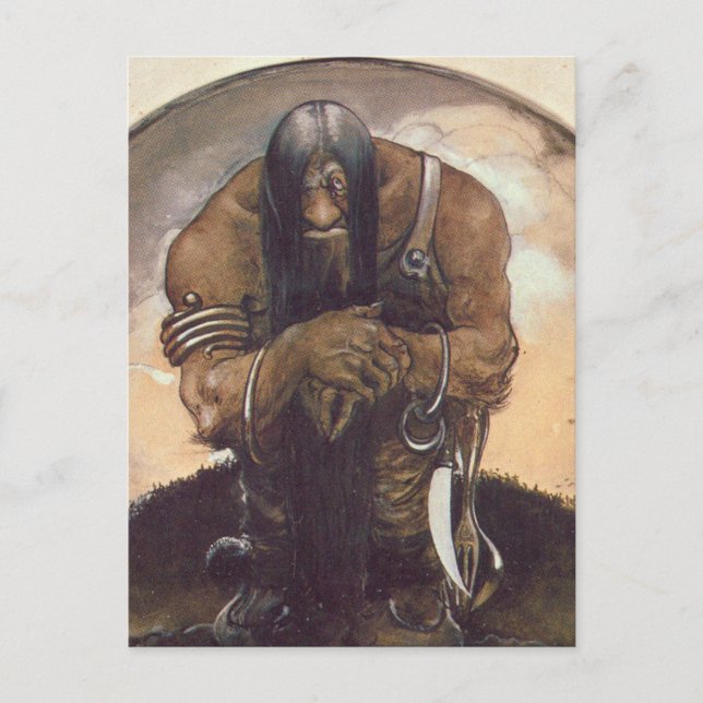 John Bauer - An old mountain troll Postcard (Front)