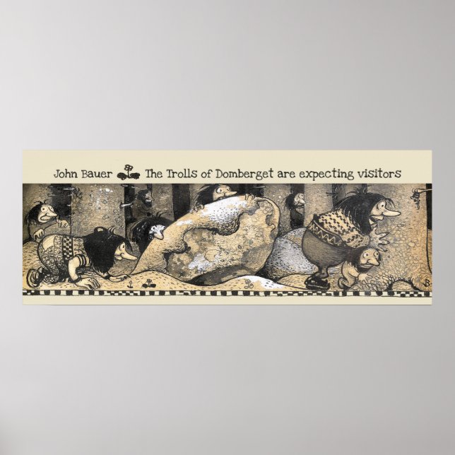 John Bauer Domberget Trolls expecting guests CC123 Poster (Front)
