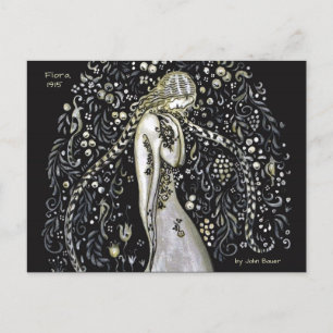 John Bauer  Flora 1915 Art Nouveau style CC1147 Postcard