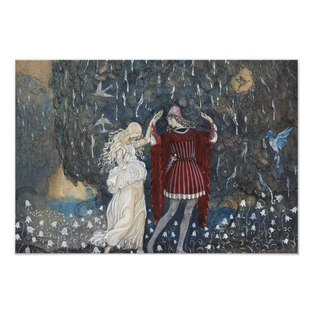 John Bauer - Lena Dances with the Knight Photo Print (Front)