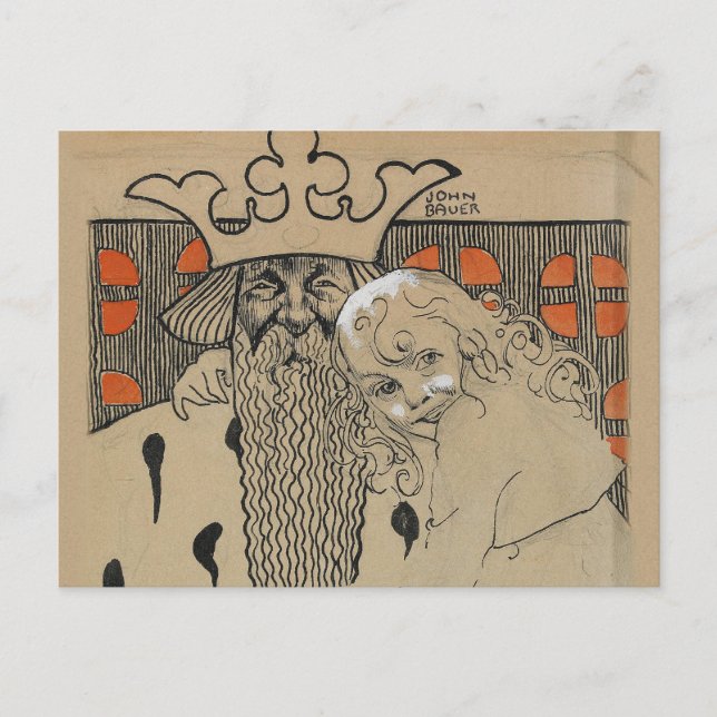 John Bauer, Linda Gull och den gamle, 1905 Postcard (Front)