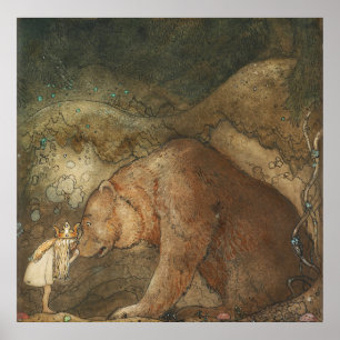 John Bauer -  Poor little Basse Poster