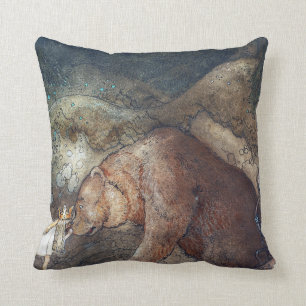 John Bauer Poor Little Basse Throw Pillow