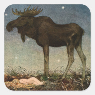 John Bauer - Skutt by Tuvstarr 1913 Square Sticker