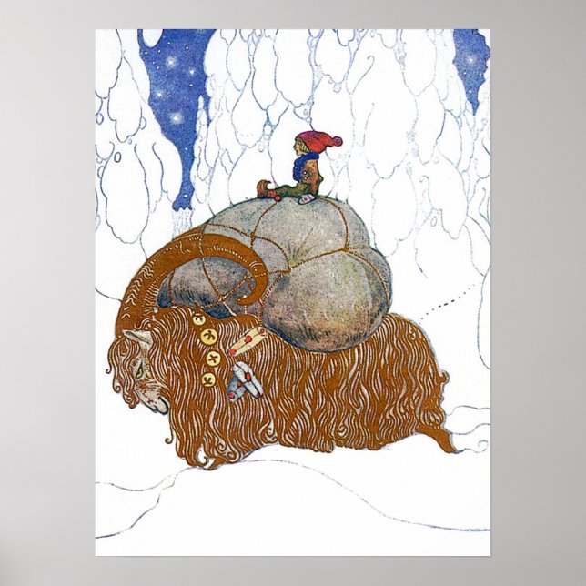 John Bauer The Christmas Goat Poster (Front)