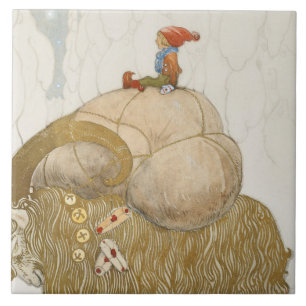 John Bauer - The Christmas Goat Tile