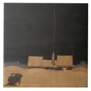 John Bauer-The Cottage at the Foot of the Mountain Tile