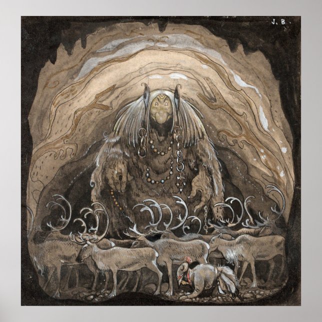 John Bauer - The man who walk among gnome Poster (Front)