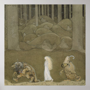 John Bauer - The Princess and the Trolls Poster