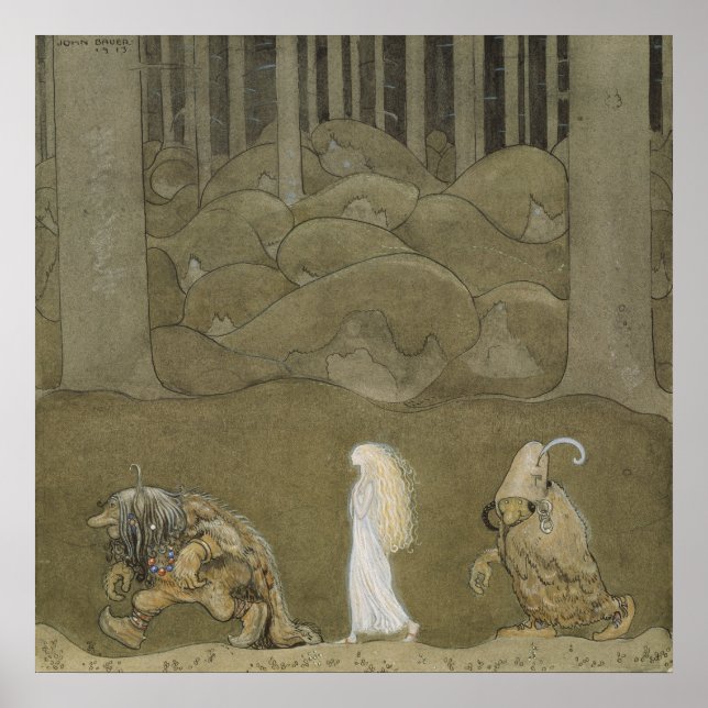 John Bauer - The Princess and the Trolls Poster (Front)