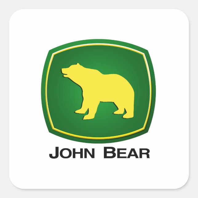 John Bear Square Sticker (Front)