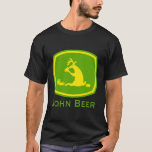 John Beer Shirt For Farmer With Green Tractor