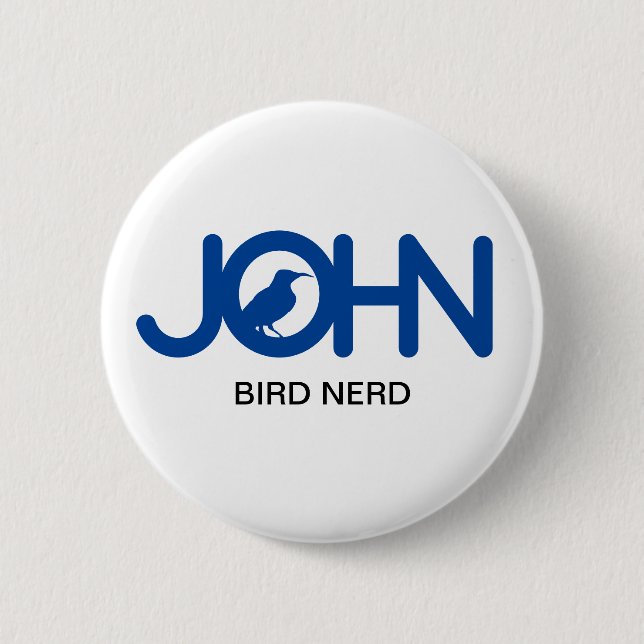 John Bird Nerd 2 Inch Round Button (Front)