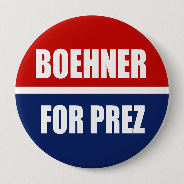 JOHN BOEHNER 2012 4 INCH ROUND BUTTON (Front)