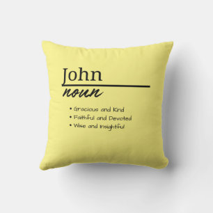 John, Boy Personalized Name Definition Throw Pillow