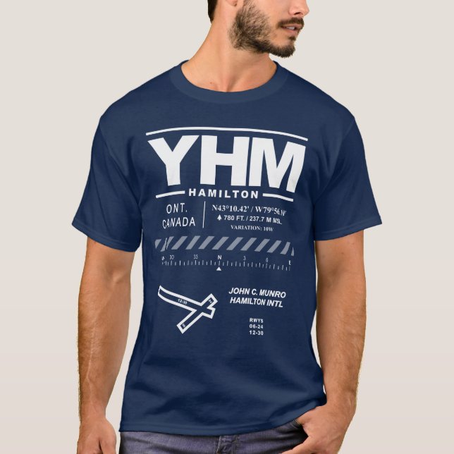 John C. Munro Hamilton Intl Airport YHM T-Shirt (Devant)