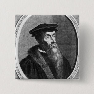 John Calvin 2 Inch Square Button