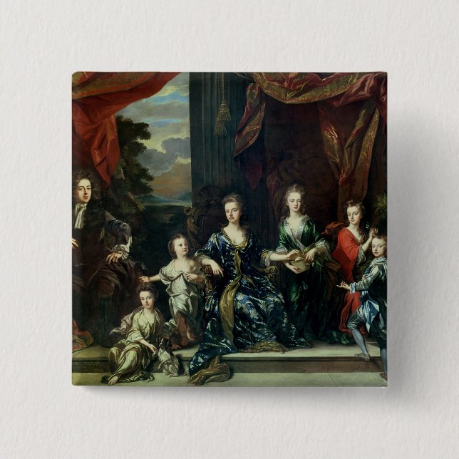 John Churchill 1st Duke of Marlborough 2 Inch Square Button (Front)