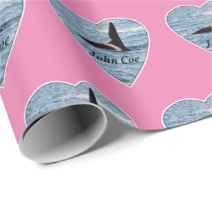 John Coe Orca Killer Whale Pink Wrapping Paper