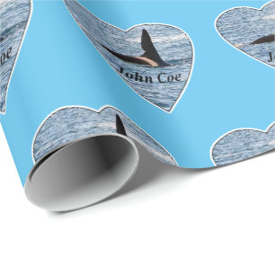John Coe Orca Killer Whale Sky Blue Wrapping Paper