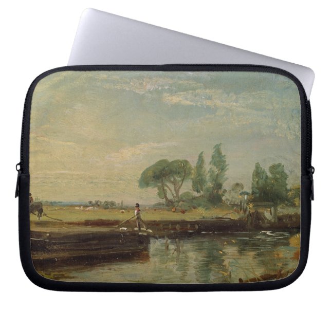John Constable | A Barge below Flatford Lock, c.18 Laptop Sleeve (Front)