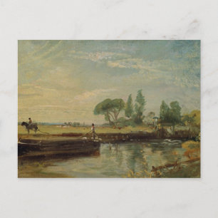 John Constable A Barge below Flatford Lock, c.18 Postcard