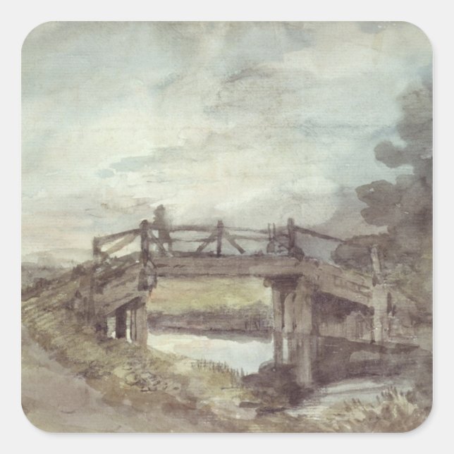 John Constable | A Bridge over the Stour Square Sticker (Front)