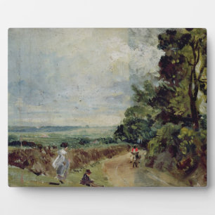 John Constable A Country road with trees and fig Plaque