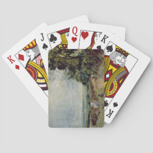 John Constable A Country road with trees and fig Playing Cards