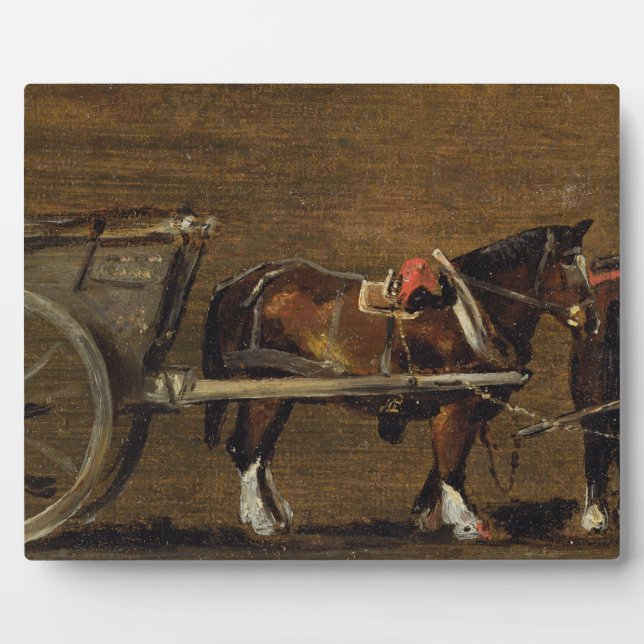 John Constable | A Farm Cart with two Horses in Ha Plaque (Front)