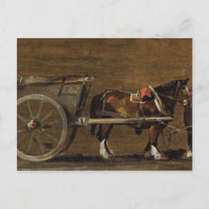 John Constable   A Farm Cart with two Horses in Ha Postcard