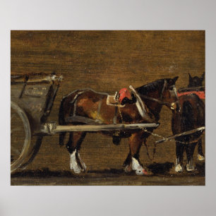 John Constable A Farm Cart with two Horses in Ha Poster
