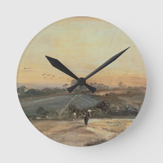 John  Constable | Autumnal Sunset Round Clock (Front)