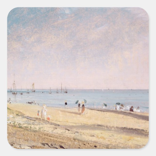 John Constable | Brighton Beach (oil on canvas) Square Sticker (Front)