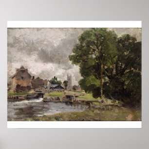 John Constable   Dedham Lock and Mill Poster