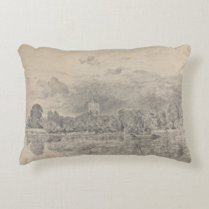 John Constable - Fulham Church Decorative Pillow