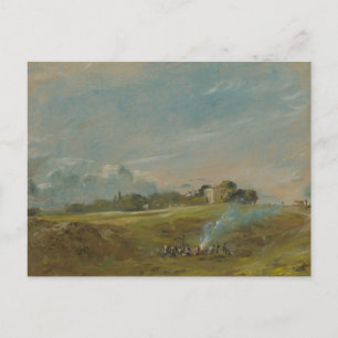 John Constable - Hampstead Heath, with a Bonfire Postcard