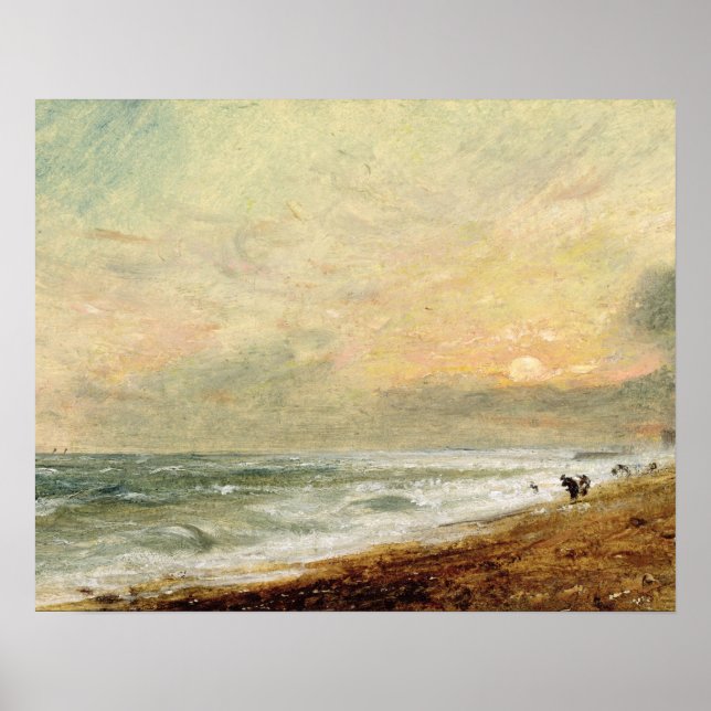 John Constable | Hove Beach, c.1824 (oil on paper Poster (Front)