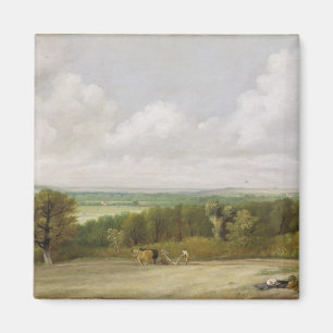 John Constable Landscape: Ploughing Scene in Suf Magnet