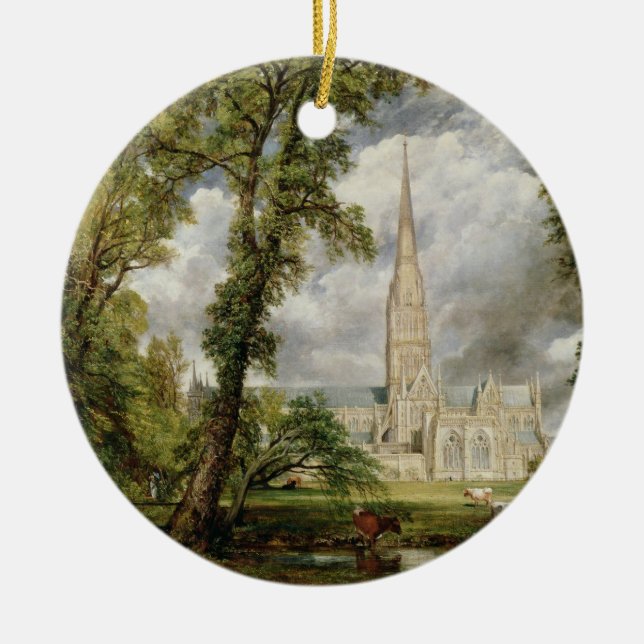 John Constable | View of Salisbury Cathedral from  Ceramic Ornament (Front)