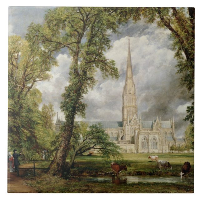 John Constable | View of Salisbury Cathedral from  Tile (Front)