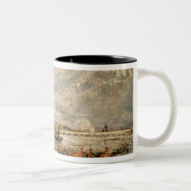 John Constable | Waterloo Bridge from above Whiteh Two-Tone Coffee Mug (Right)